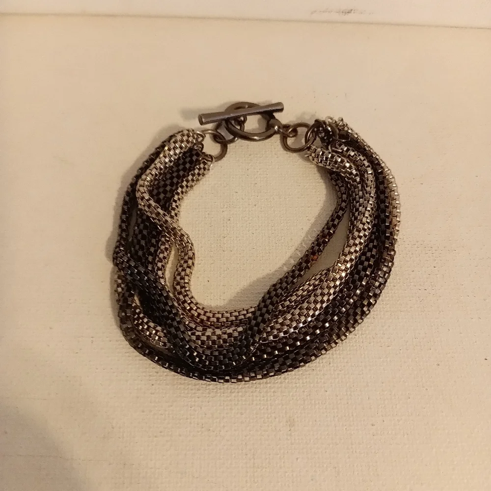 Black and silver chain bracelet